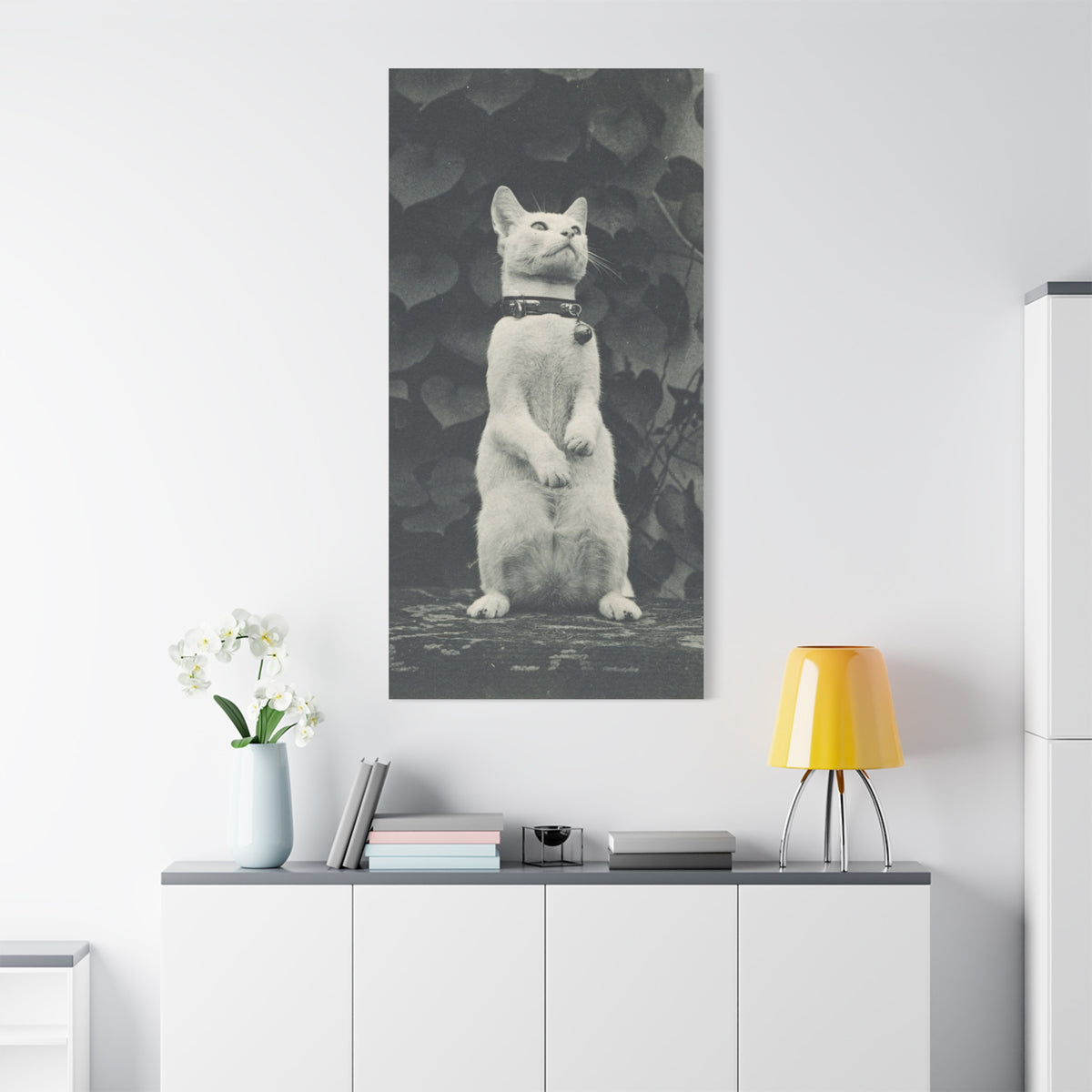 Vintage Standing Cat Matte Canvas Print — Stretched Wall Art