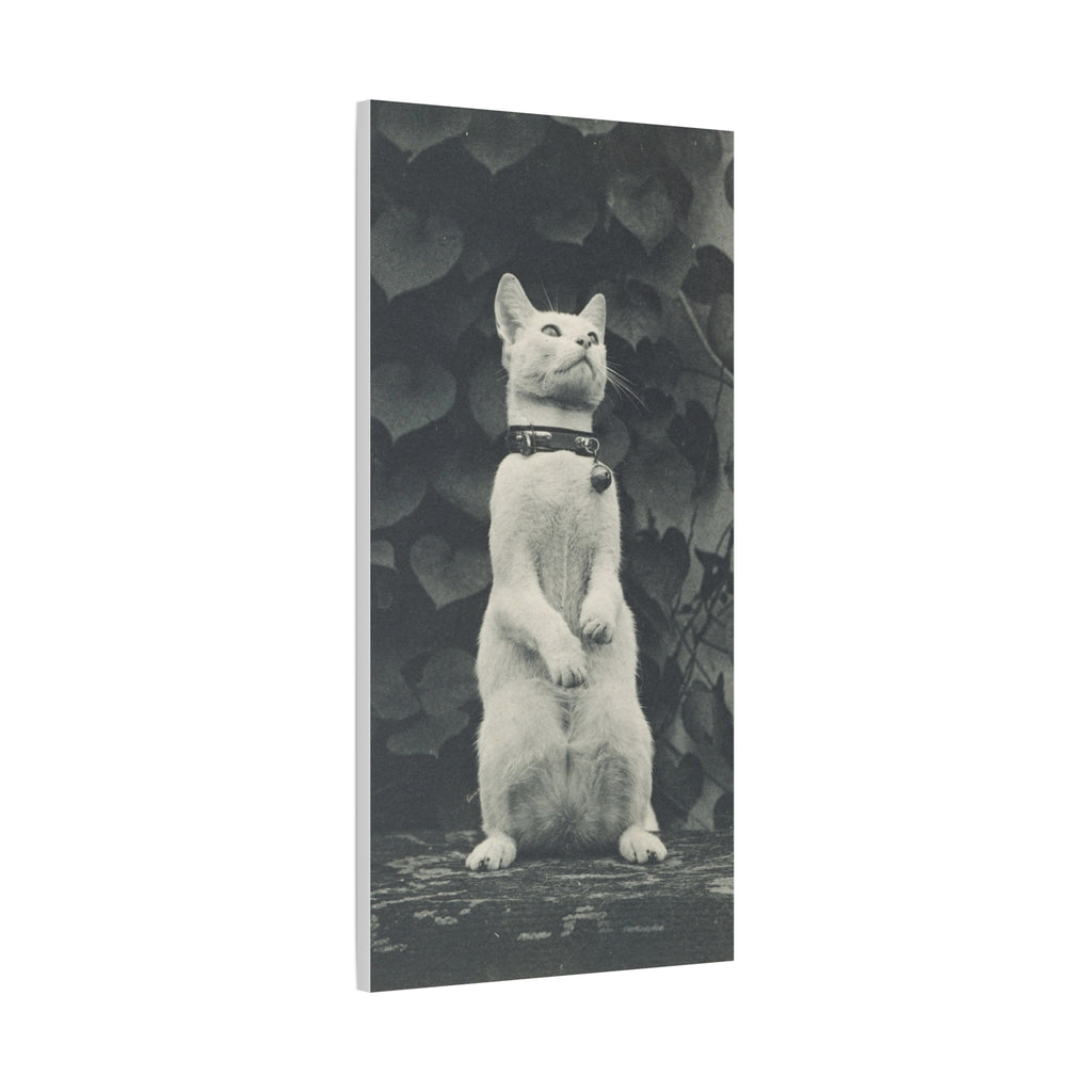 Vintage Standing Cat Matte Canvas Print — Stretched Wall Art