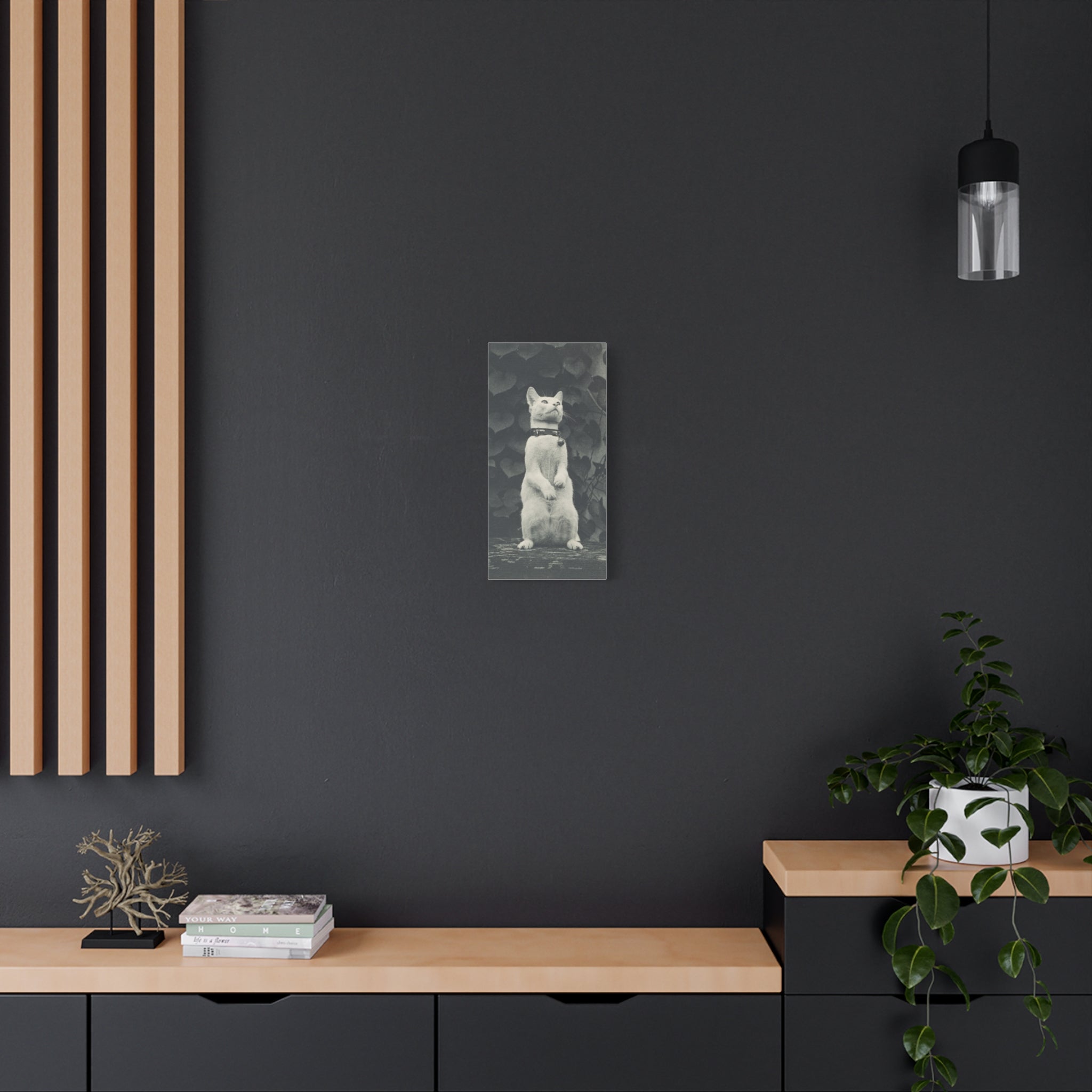 Vintage Standing Cat Matte Canvas Print — Stretched Wall Art