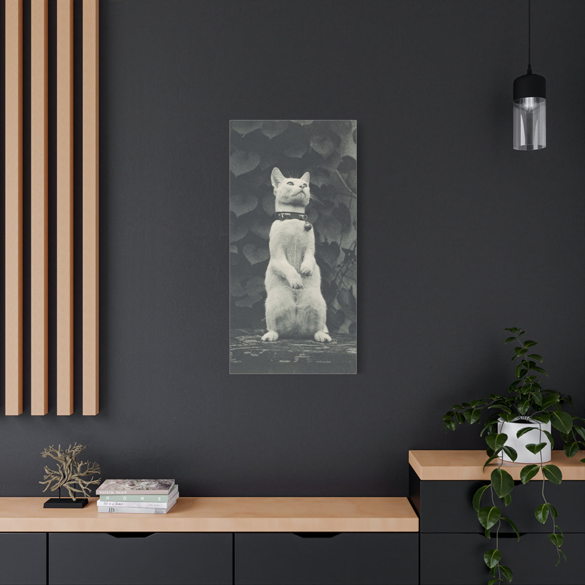 Vintage Standing Cat Matte Canvas Print — Stretched Wall Art